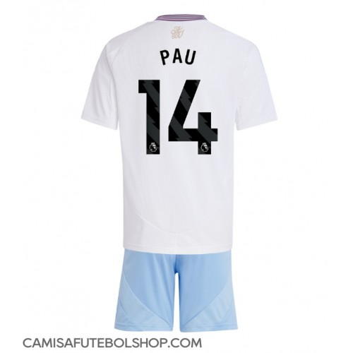 Camisa de time de futebol Aston Villa Pau Torres #14 Replicas 2º Equipamento Infantil 2024-25 Manga Curta (+ Calças curtas)